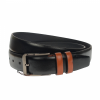 Curea barbati eleganta, din piele ecologica, latime 3.5 cm, negru - NB020